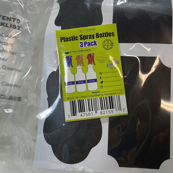 3 Pack Plastic Spray Bottles 32oz 3 Color Tops - Picture 14 of 14